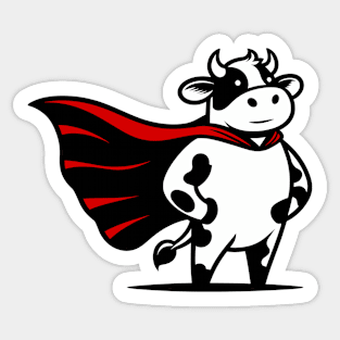 Superhero Cow Sticker